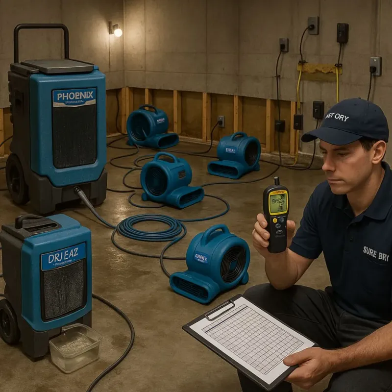 Structural Drying and Dehumidification process in Waverly, IL